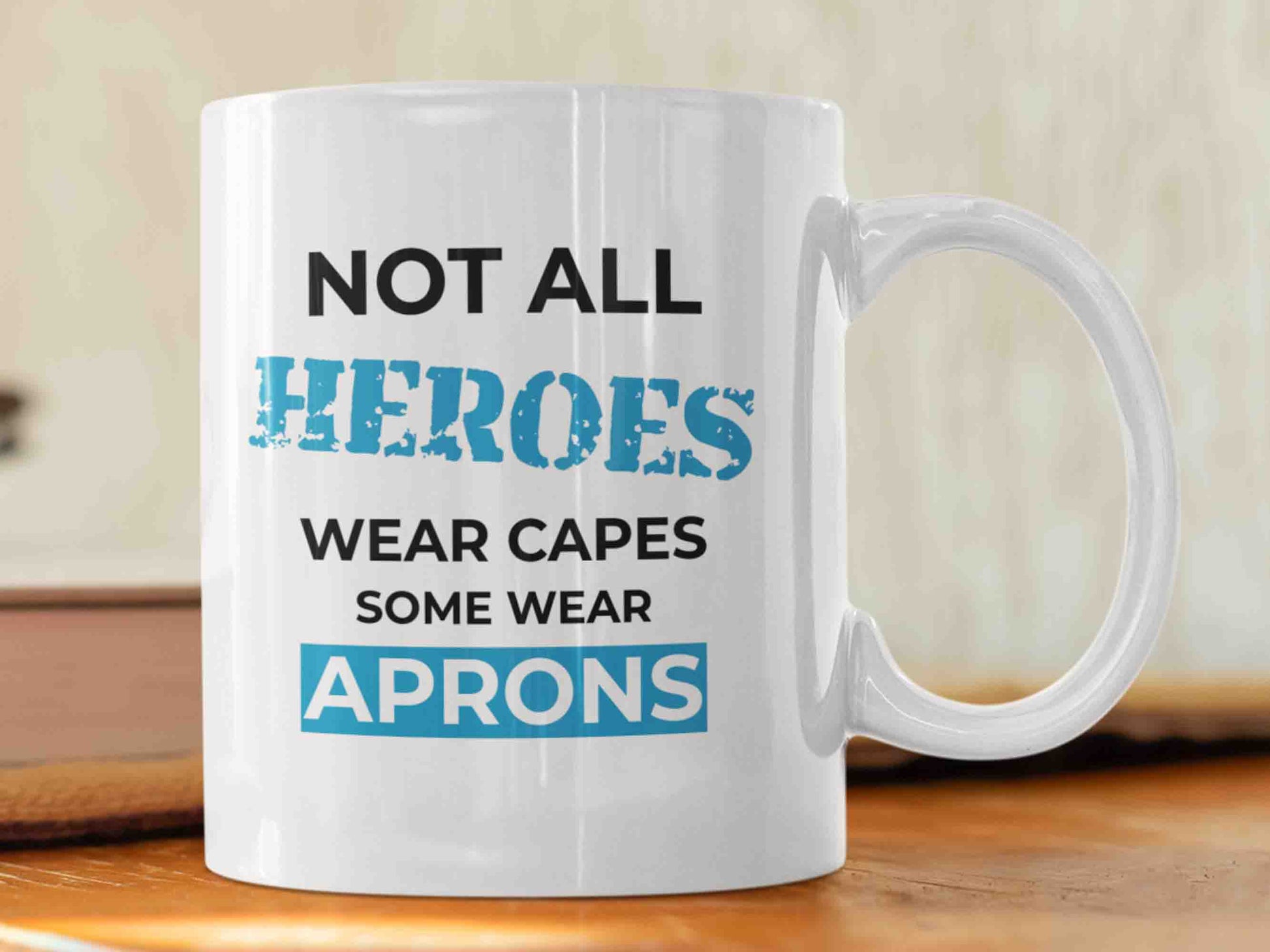 The "Not all heroes wear capes, some wear aprons" Masonic mug is the perfect way to start your day while paying tribute to the craftsmanship and dedication of Freemasons. This 11oz ceramic mug features a bold font design with the phrase "Not all heroes wear capes, some wear aprons" that reflects on the principles and values of the Freemason brotherhood.