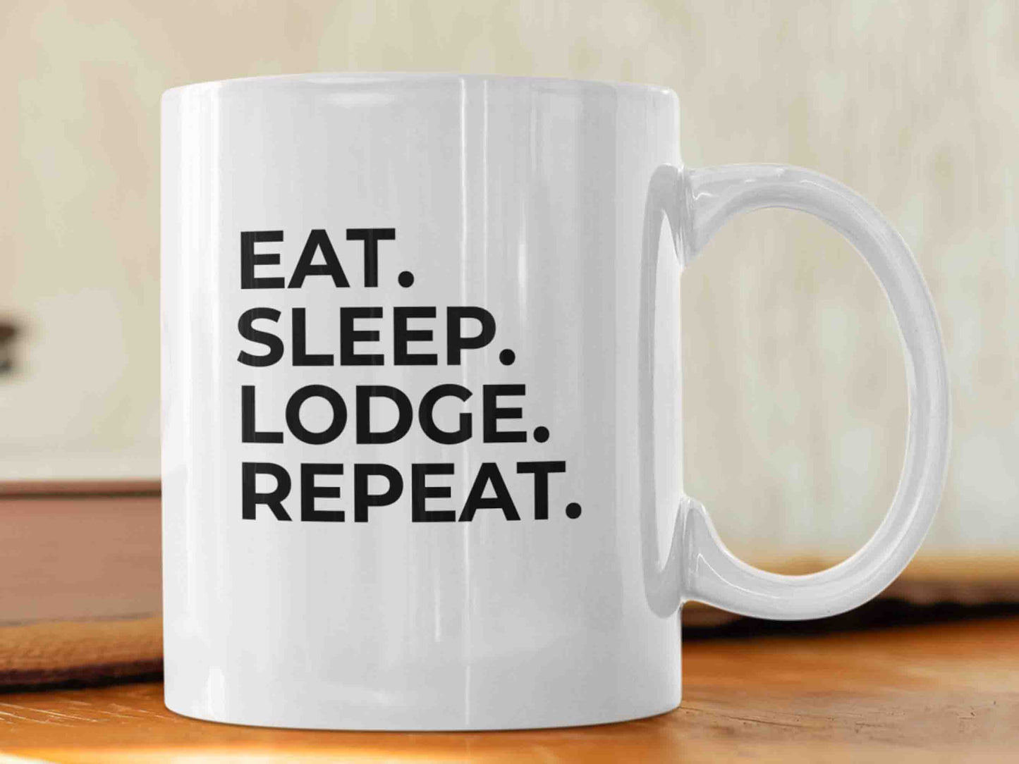 Show your pride in the Freemasonry brotherhood with the "Eat, Sleep, Lodge, Repeat" Masonic mug. This high-quality 11oz ceramic mug features a bold and stylish design with the phrase "Eat, Sleep, Lodge, Repeat" written in a capital font, perfect for any Freemason who takes pride in their craft and lifestyle. A great gift for any Masonic enthusiast or for yourself, this mug is perfect for sipping your morning coffee or tea while reflecting on the daily routine of a Freemason.