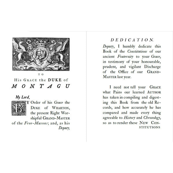 reproduction Anderson's Constitutions - 1723